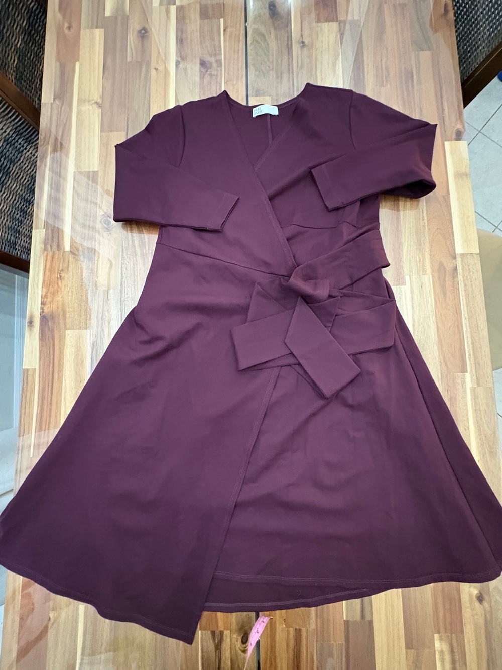 RED NWOT Plus Sz 4C (US 18) Pari Passu Belinda Ponte Dress Wrap Dress Waist Tie - Picture 4 of 13